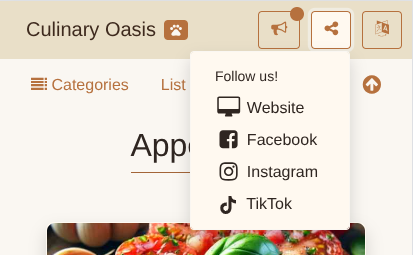 Connect button - Menu