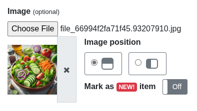 ‘Add item’ window’s ‘Image’ field