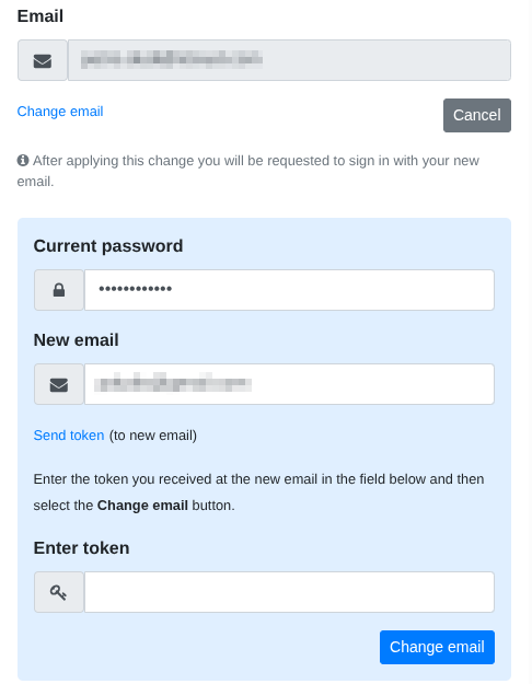 Change email Change email