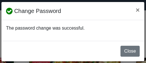 Change password - success Change password - success