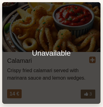‘Unavailable’ menu item