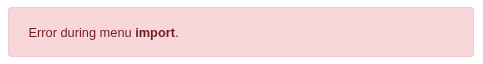 Import Menu - Error