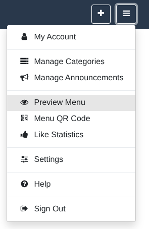 Preview Menu