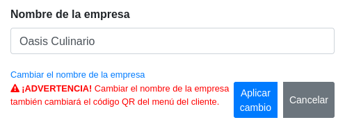 Cambiar nombre de la empresa Cambiar nombre de la empresa