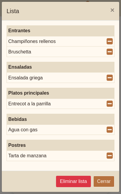 Ventana «Lista» - Con artículos Ventana «Lista» - Con artículos