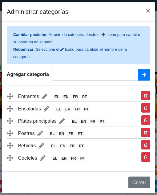 Ventana «Administrar categorías» - Traducciones Ventana «Administrar categorías» - Traducciones