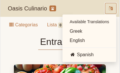Menú de traducciones Menú de traducciones