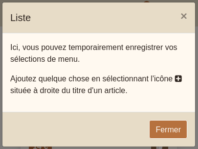 Fenêtre « Liste » — vide