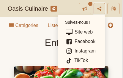 Bouton « Connexion » — Menu