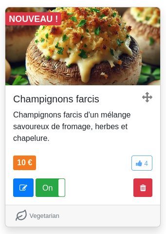 Carte d’article — vue côté propriétaire