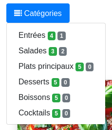 Menu déroulant « Catégories »