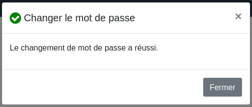 Changement de mot de passe — réussi
