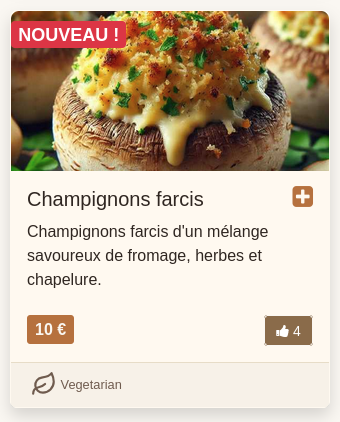 Carte d’article — vue côté client