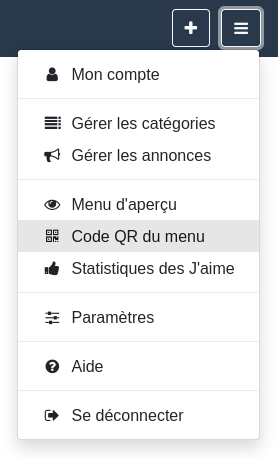 Code QR du menu