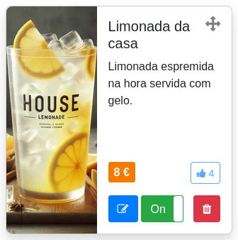 Cartão de item com imagem à esquerda