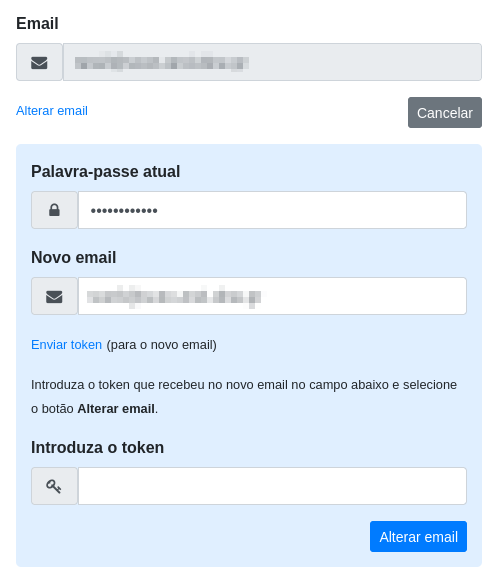 Alterar email