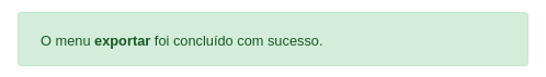 Exportar menu – Sucesso