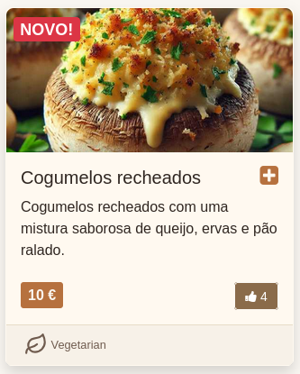Cartão de item – vista do cliente