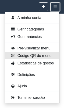Código QR do Menu